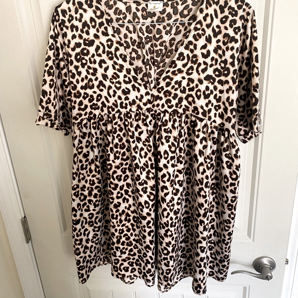 Staple cheetah dress! Barely worn! Could be cover up, dressed up or dressed down
